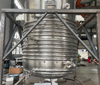 SS321 mixing tank, Reactor with coil jacket and inner paddle mixer with coil cooling system