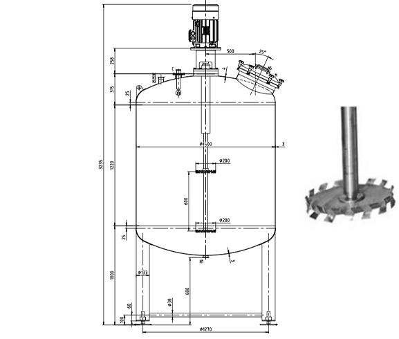 SS High Shear Blender Mixing Tank